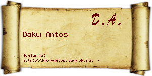 Daku Antos névjegykártya